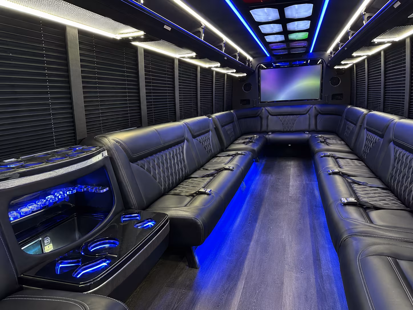 piscataway 20 passenger party bus inside