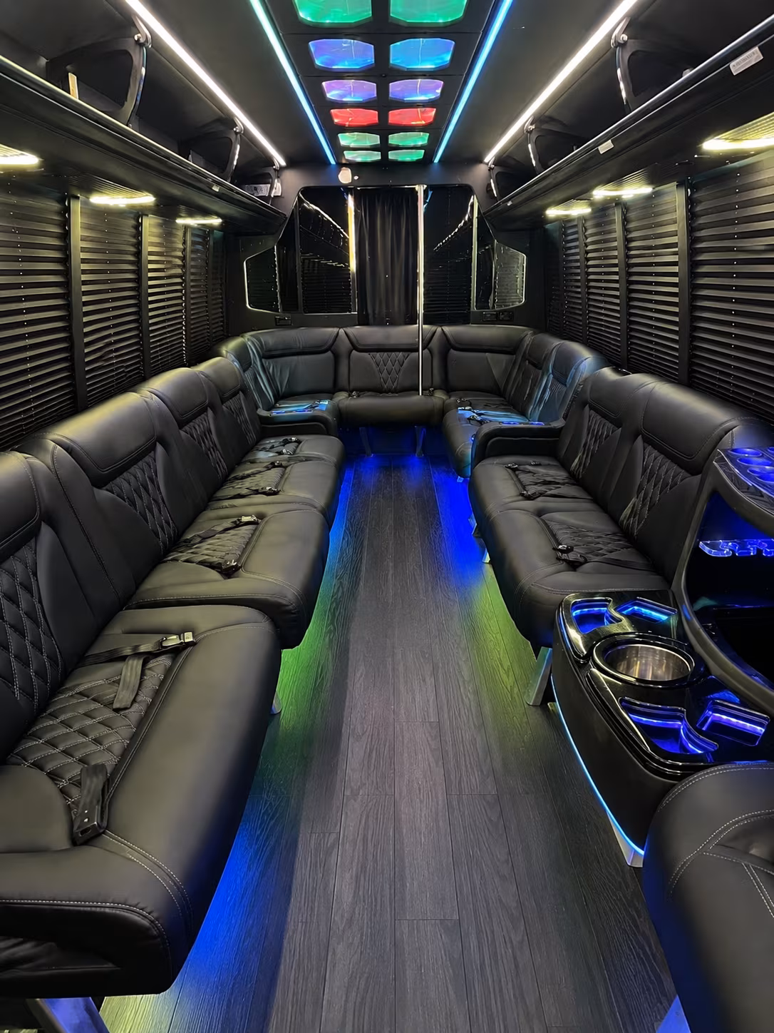 piscataway 20 passenger party bus interior