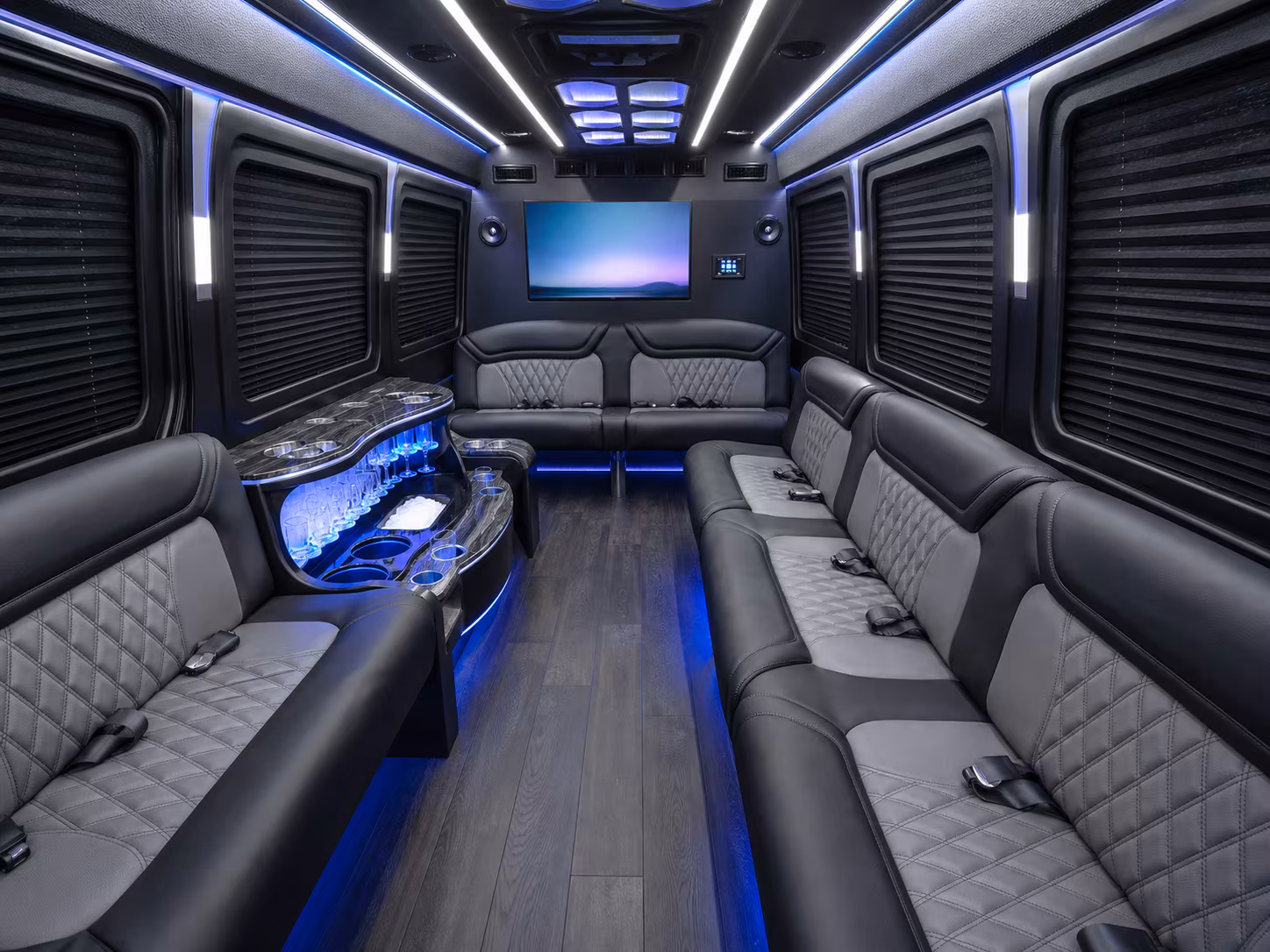 piscataway 30 passenger party bus inside